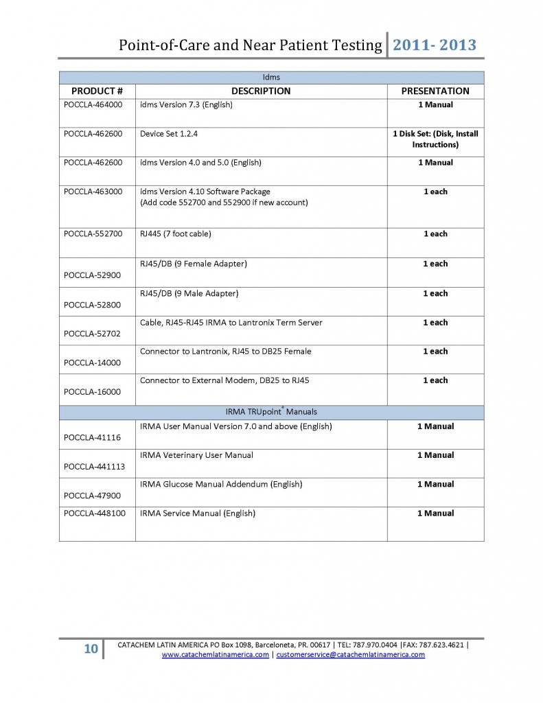 POINTOFCARE Products 2011-2013 - Page 10