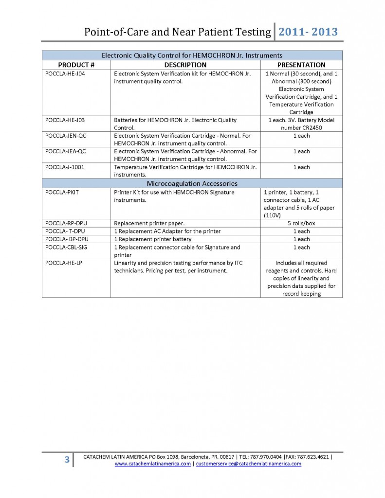 POINTOFCARE Products 2011-2013 - Page 3